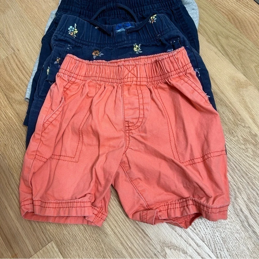 2T Shorts Bundle Lot Carter’s Garanimals Peach Blue Tan Hawaiian Floral Boys Kid
